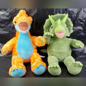 Build-A-Bear BAB Triceratops and Brachiosaurus Dinosaur Plush - Lot of 2 - GUC